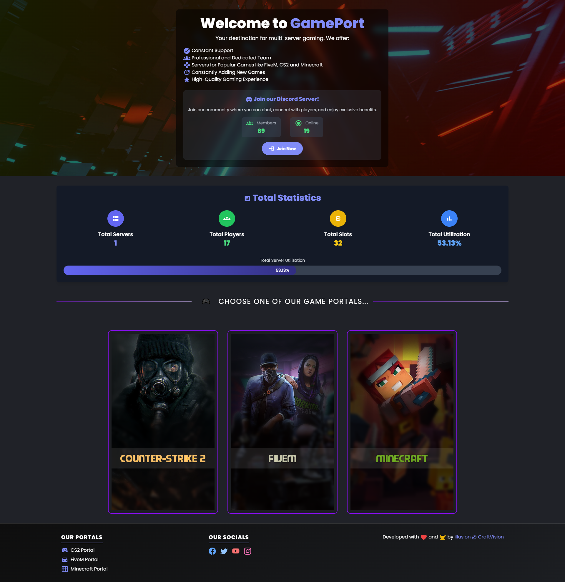 GamePort - Fully-responsive Modern Gaming Landing Page
